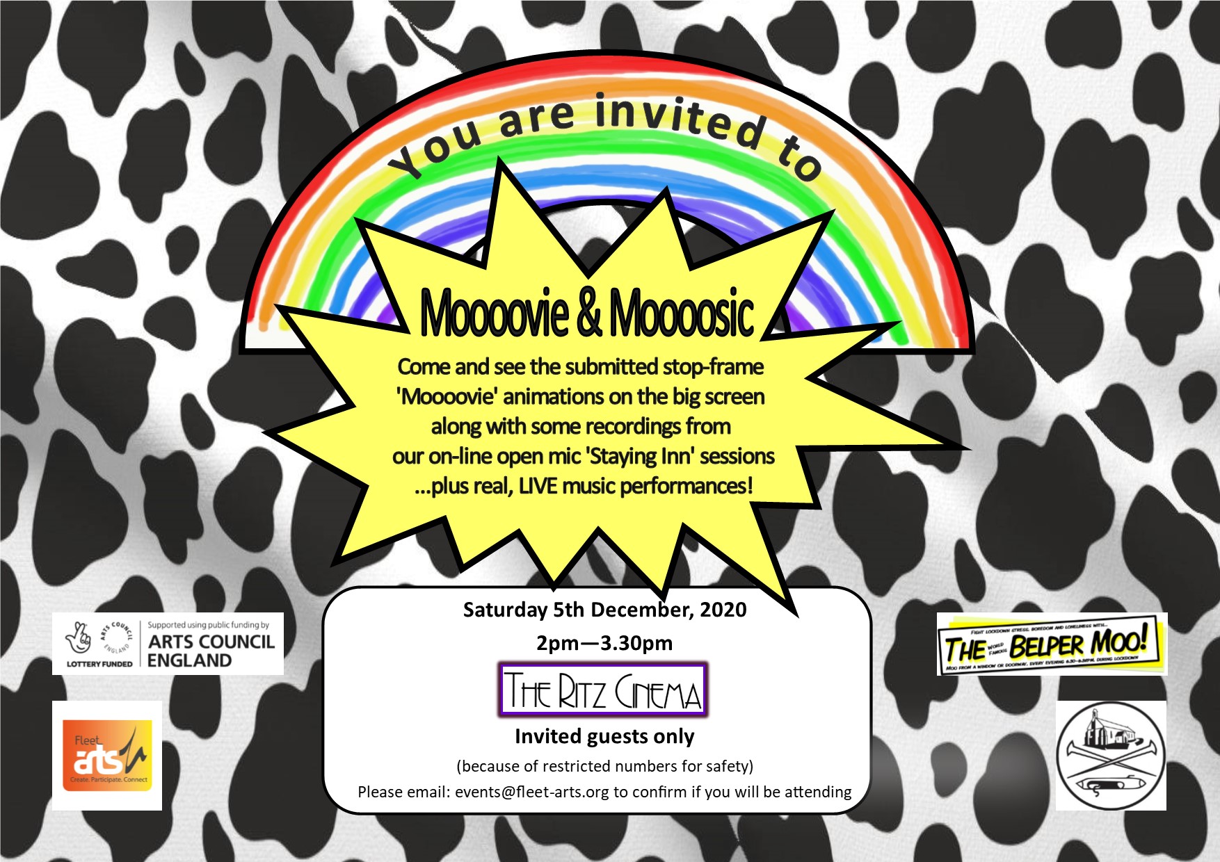 Mooooovie event to celebrate stopframe animations created to link with the Belper Moo during lockdown