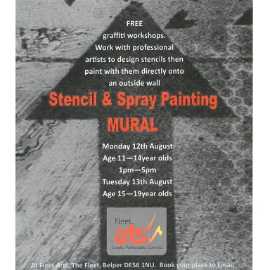 Stencil and Spray Painting Mural